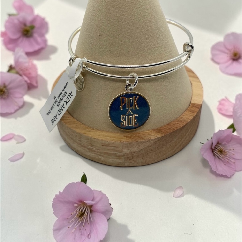 Alex and Ani Pick A Side Charm Bangle Bracelet/Shiny Silver/NWT
